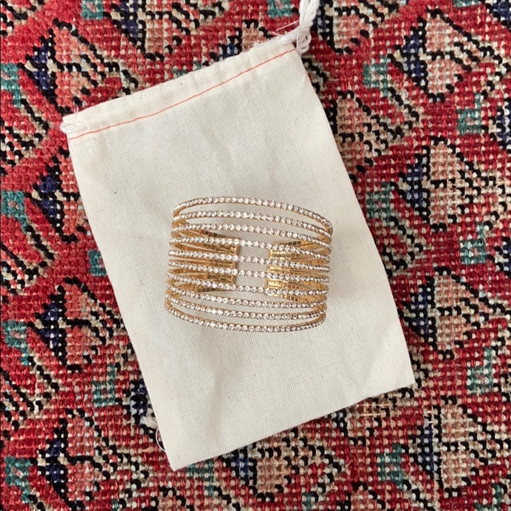 Gold and Diamond Fashion Bracelet/Cuff